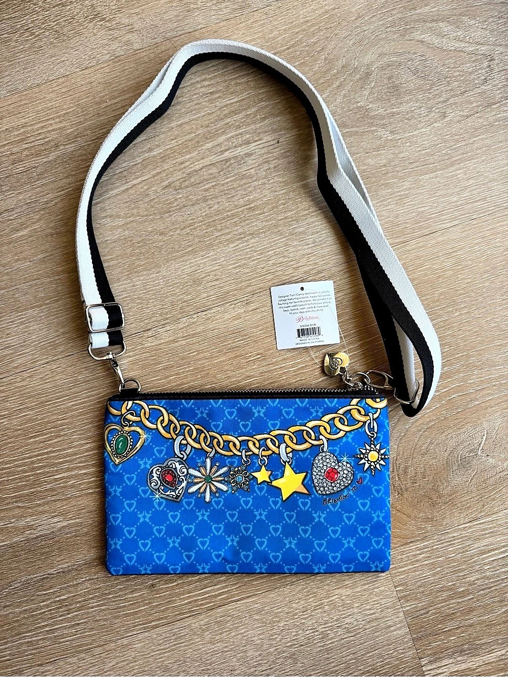 Brighton Glam Girl Crossbody Pouch Blue & Multicolor NWT